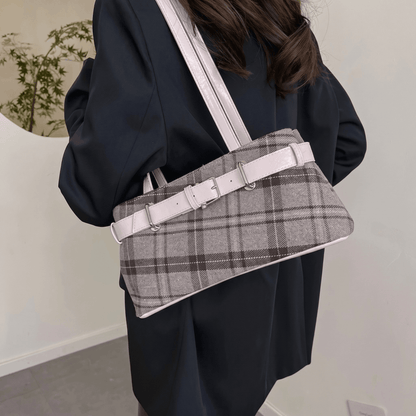 Tevis - Retro Plaid Shoulder Bag - Timefield