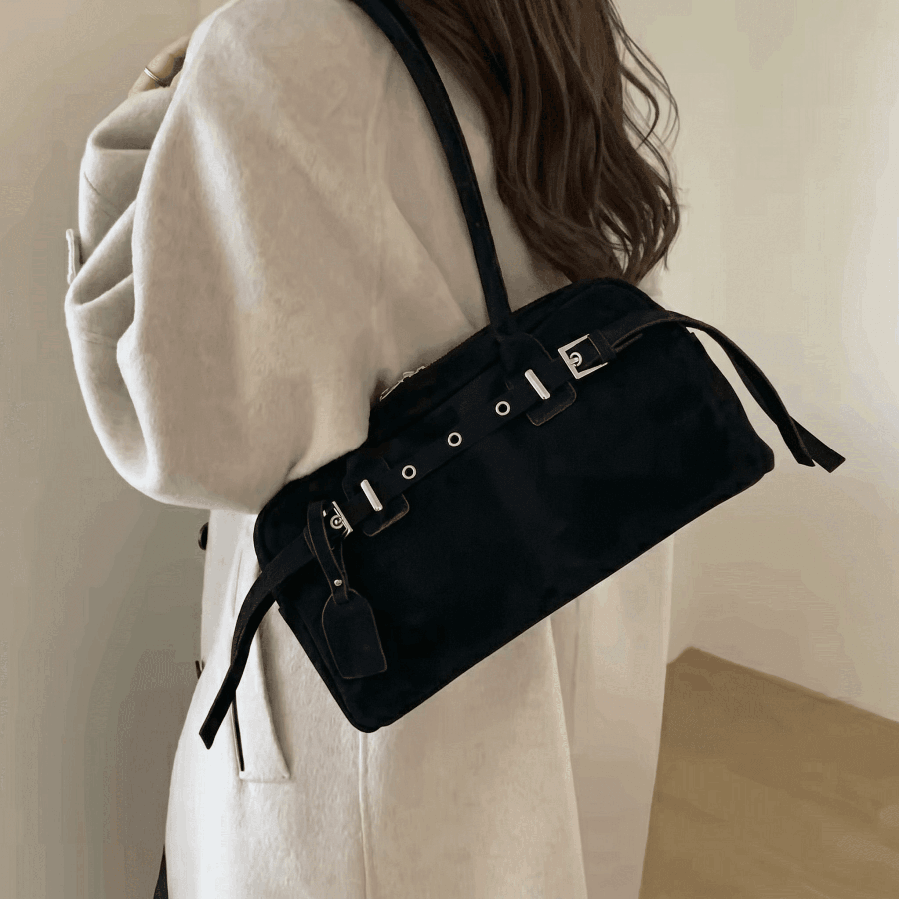 Rely - Exclusive Retro Suede Shoulder Bag - Timefield