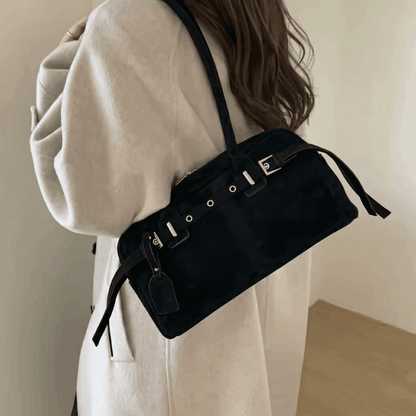 Rely - Exclusive Retro Suede Shoulder Bag - Timefield