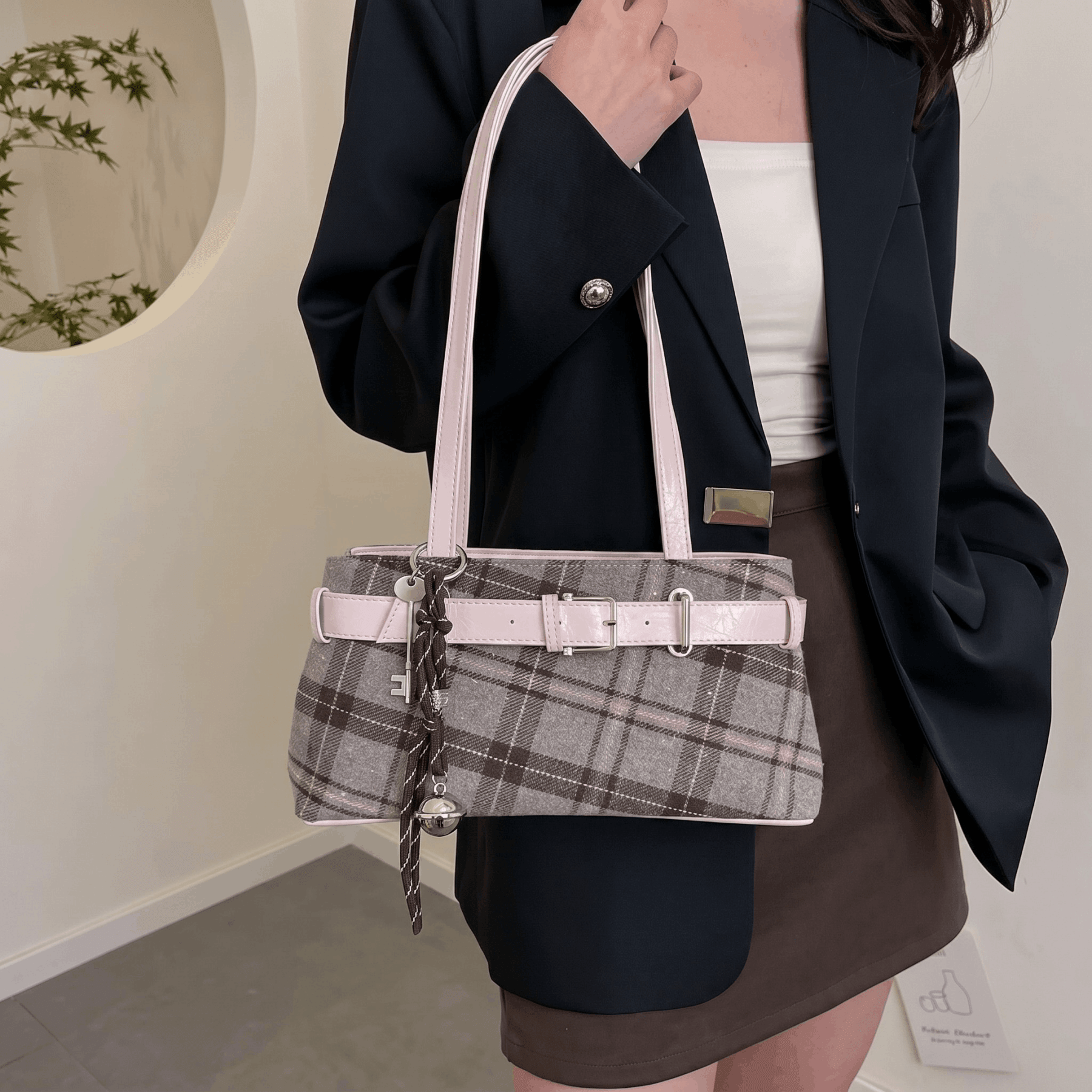Tevis - Retro Plaid Shoulder Bag - Timefield