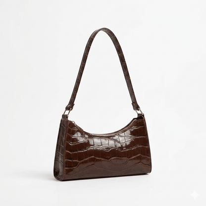Porset - Crocodile Pattern Shoulder Bag